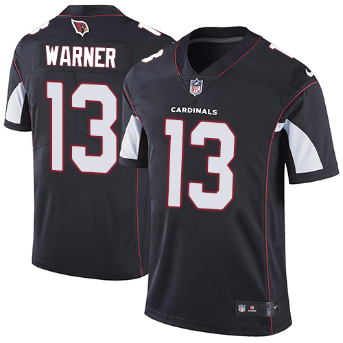 Nike Cardinals #13 Kurt Warner Black Alternate Men's Stitched NFL Vapor Untouchable Limited Jersey - Click Image to Close